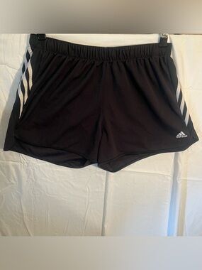 Adidas ClimaLite Running Shorts Women's Black Size Large Athletic 3 Stripe